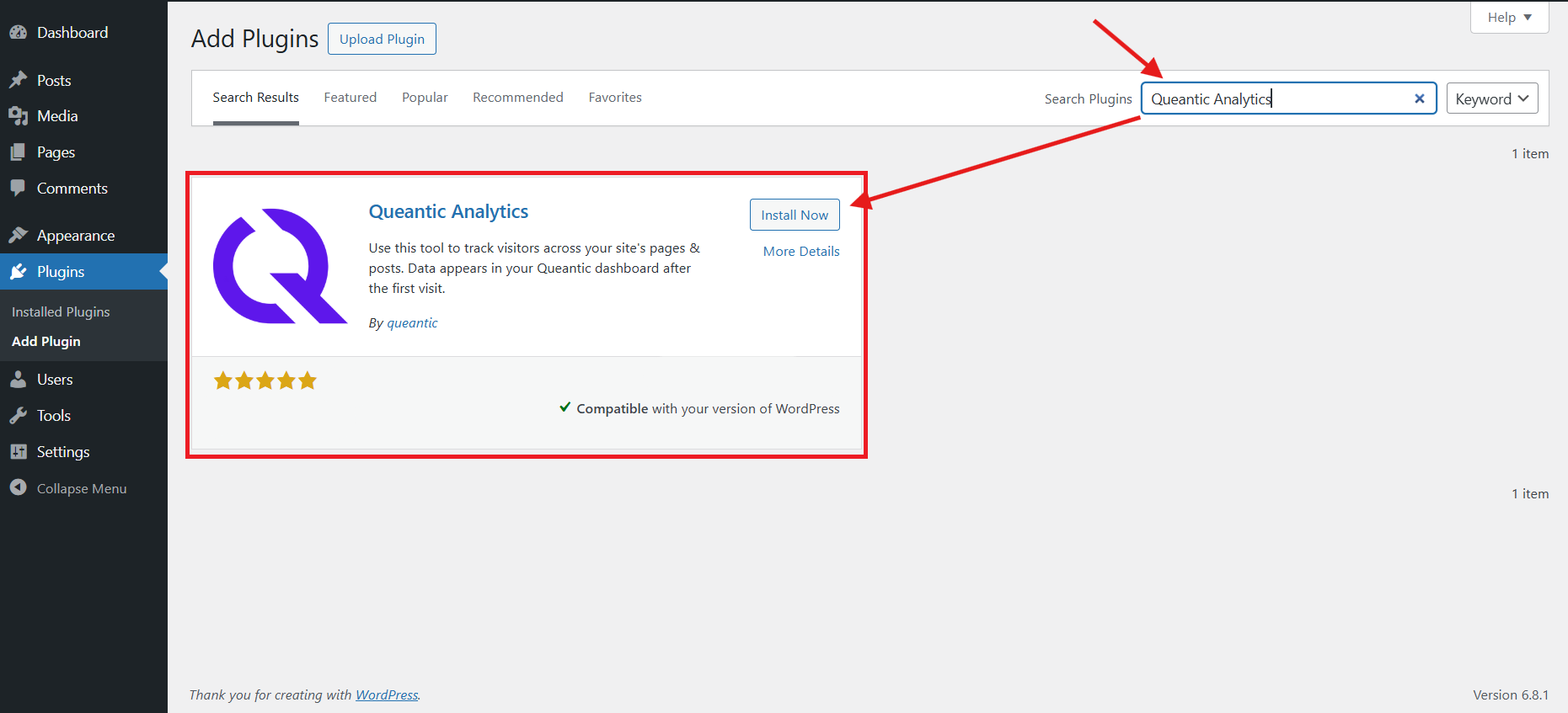 Search for plugin